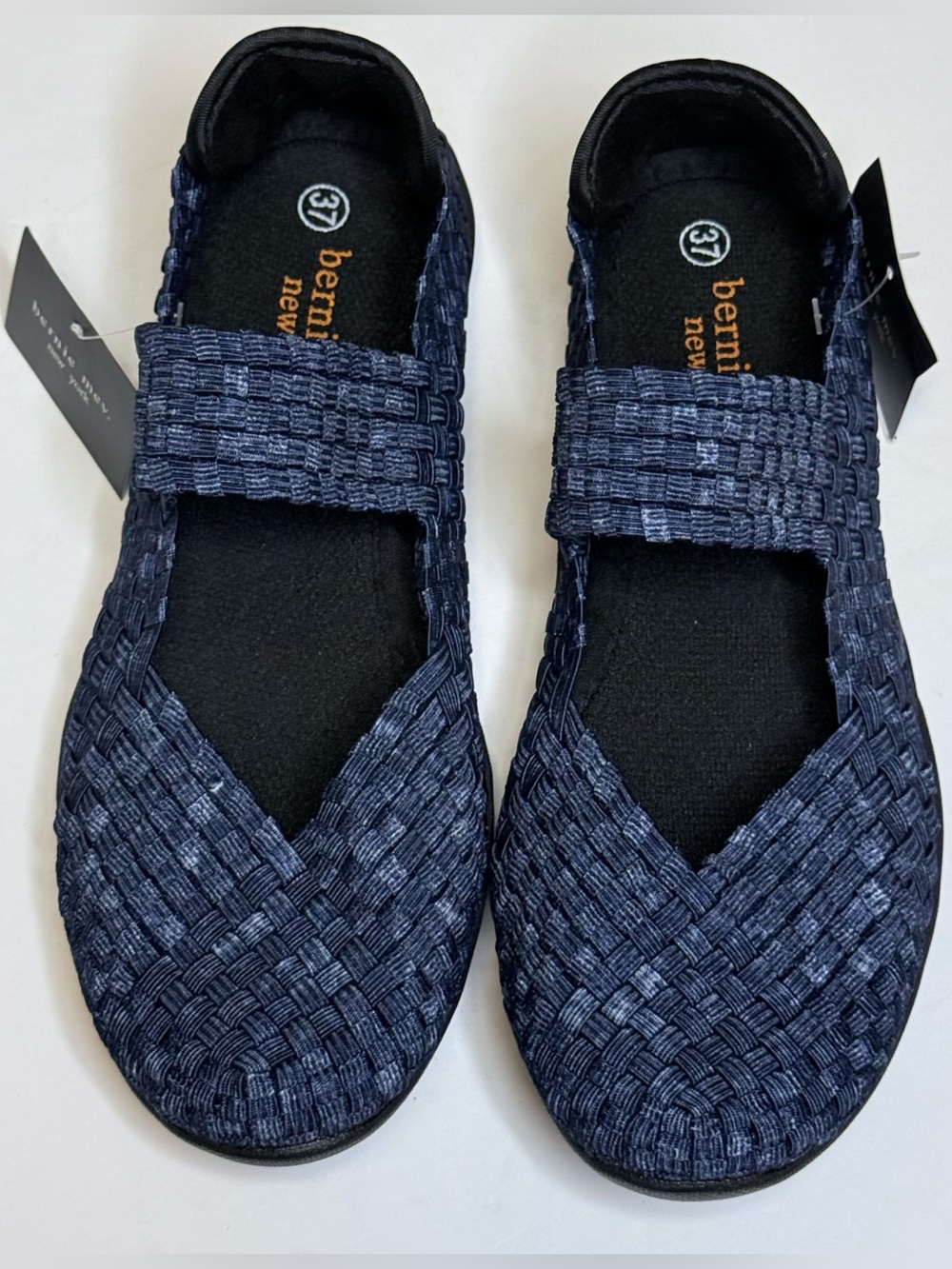 Bernie Mev. Prima Woven Mary Jane Flats - Jeans Denim Blue -Sz 37 EU (US 6.5/7)